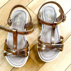 Rose gold strappy sandals. Toddler size 8. Brand new.